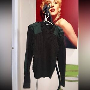 Men's Green Military Crew Neck Sweater